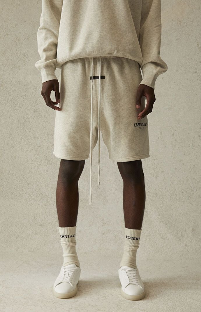 FEAR OF GOD ESSENTIALS 2022SS Sweat Shorts エッセンシャルズ スウェットショーツ ショートパンツ ハーフパンツ フロッキーロゴ ブラック サイズL【220605】【新古品】【me04】