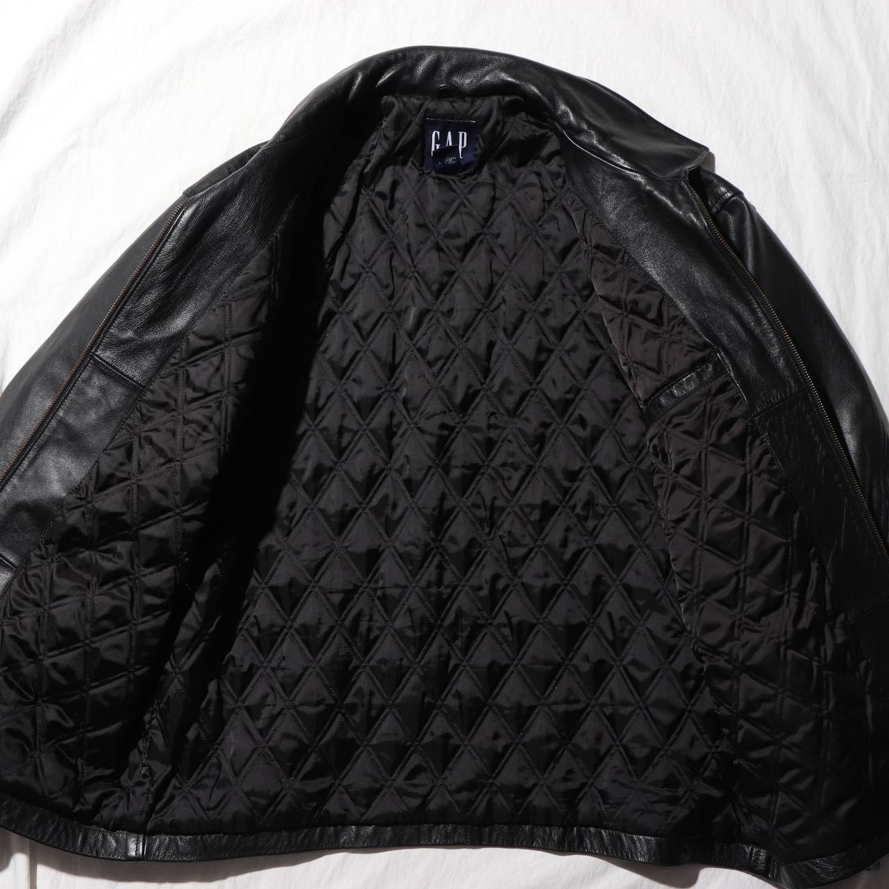 優良皮革 L OLD GAP レザージャケット オールドギャップ ブラック 黒