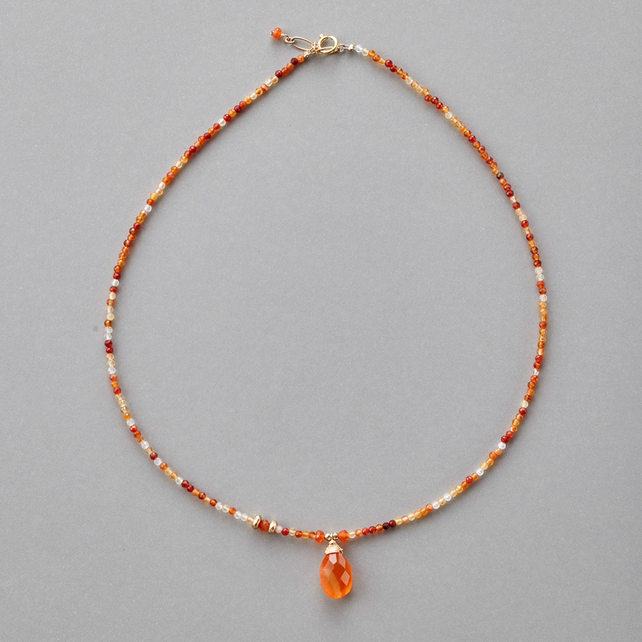 オレンジ色できらめくネックレス！ k14gf カーネリアン ne1227