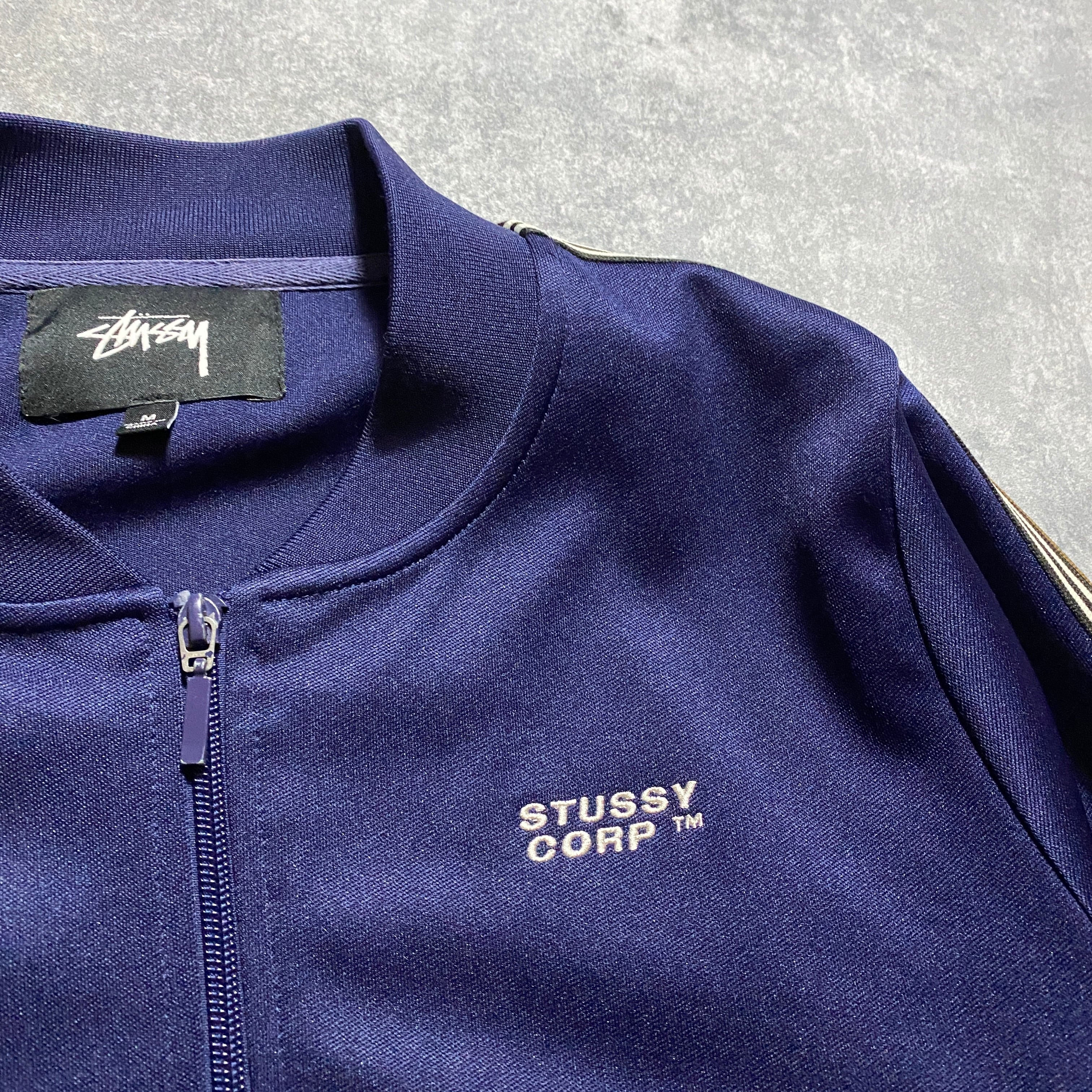 stussy corp　ステューシー　刺繍ワンポイントロゴ　ネイビー　ジャージ　トラックジャケット