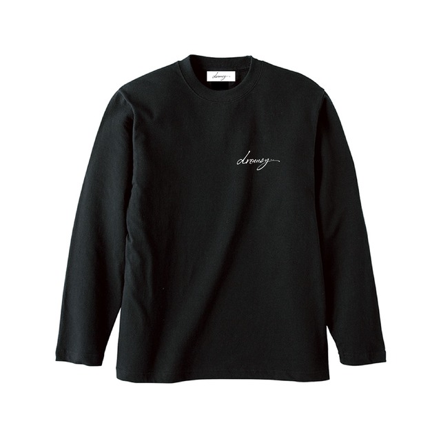 drowsy..EMBROIDERY FRONT LOGO LONG SLEEVE TEE / 23SS / BK