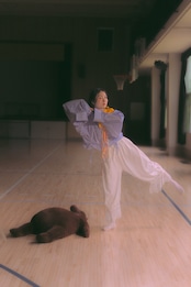 bi-tone frill strap Orange×Yellow