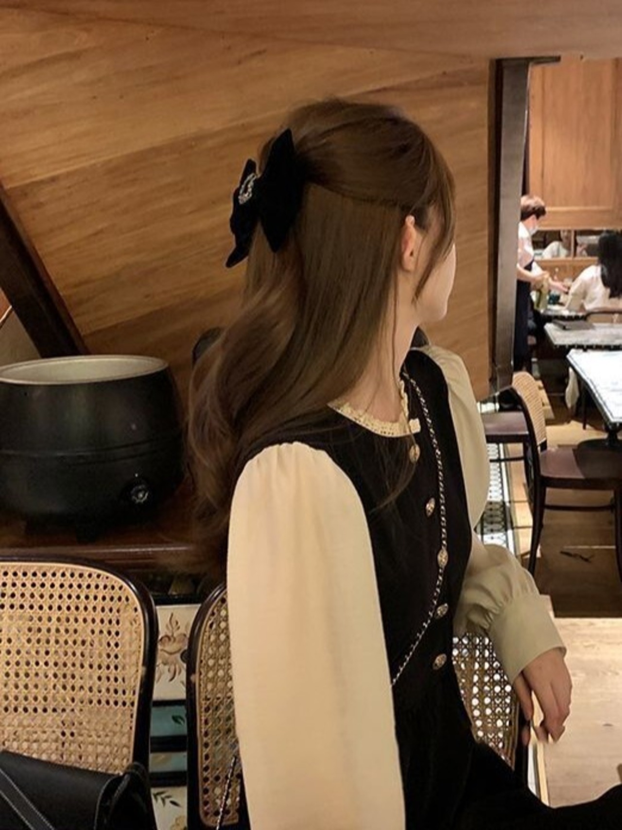 フレンチパフスリーブ長袖ワンピース_794687