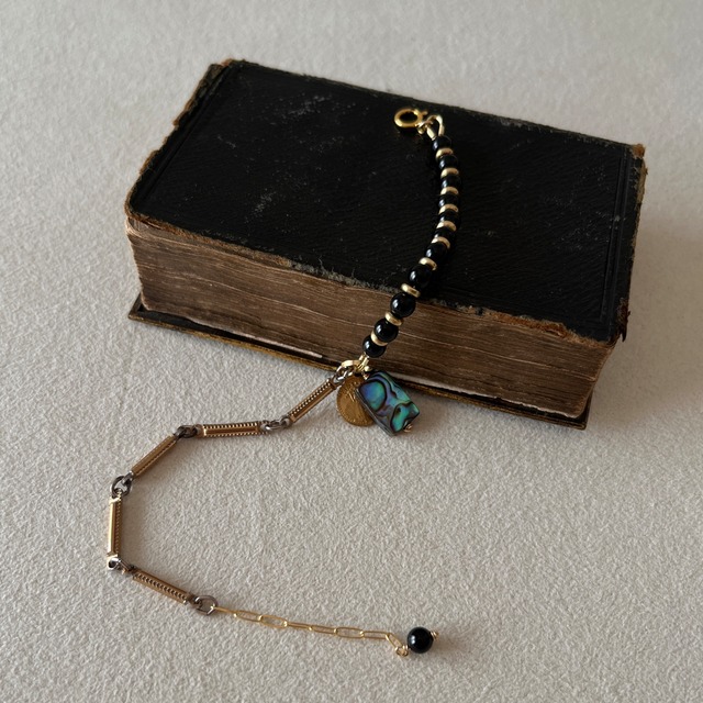 オニキスのヴィンテージチェーンブレスレット
