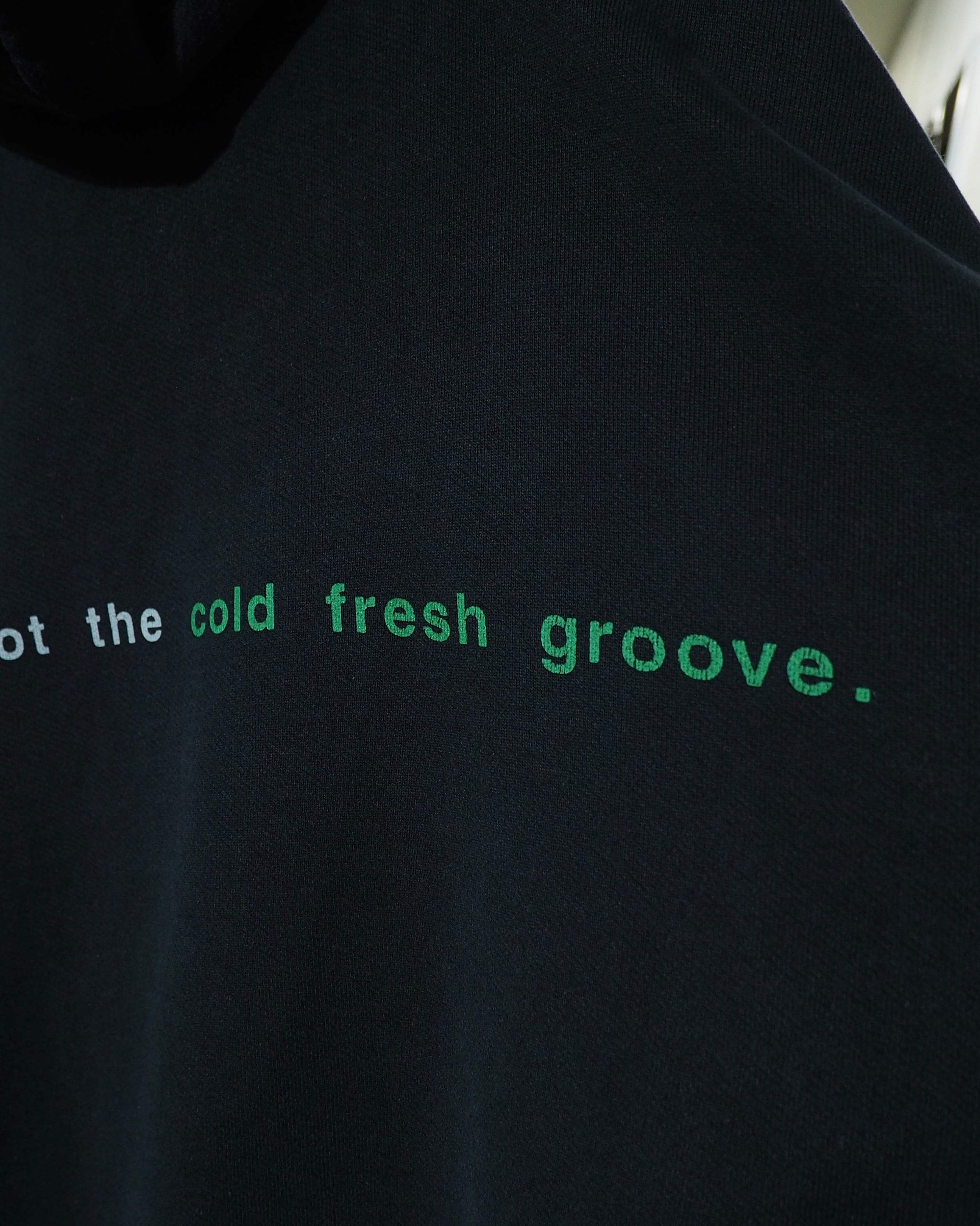 1990s " Good Groove " Beautiful Fade × Graphic Printed Vintage Loose Pullover Hoodie