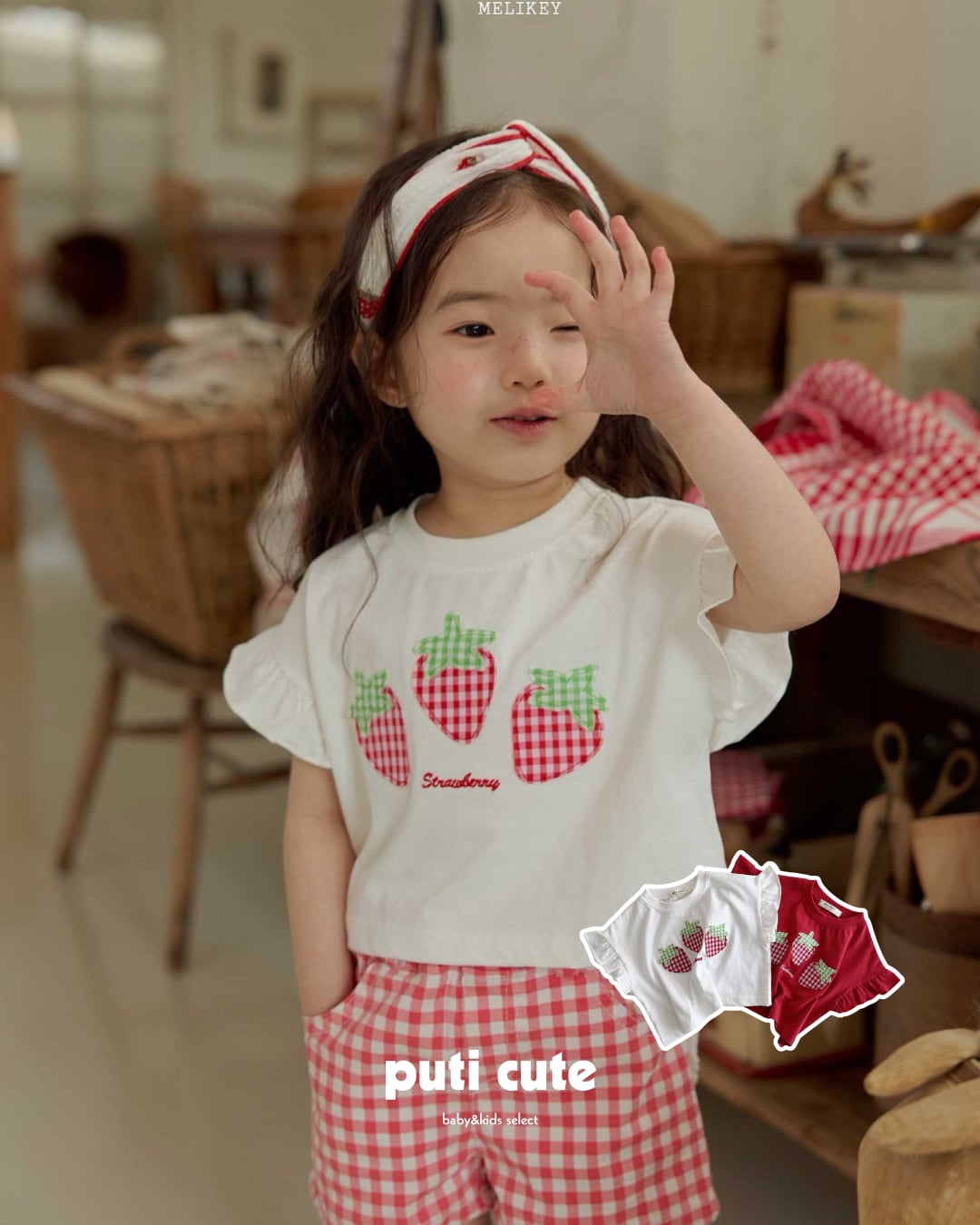 80-140 ꒰ 予約 ꒱ Strawberry patch T / MELIKEY ⸝⋆