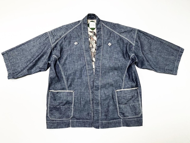 21SS インディゴ耳付きシャンブレー羽織りシャツ / Indigo selvedge chambray haori shirts