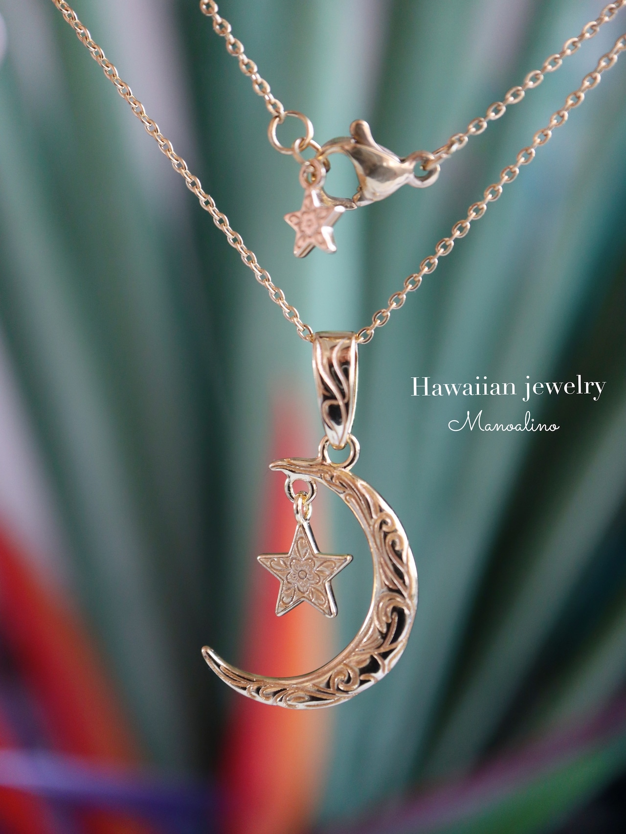 mahina moon star necklace Hawaiianjewelry (ハワイアンジュエリー月&星ネックレス)