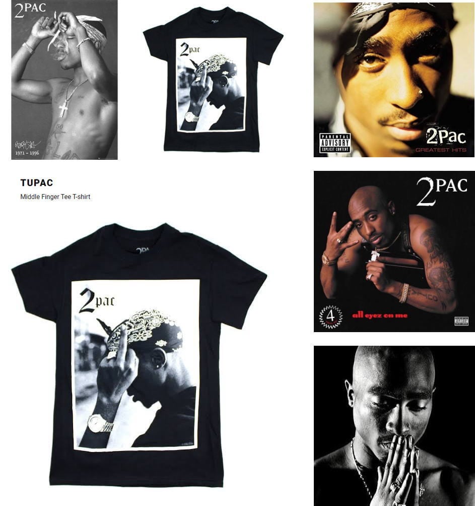 2PAC TUPAC トゥパック フィンガーフォトプリントTシャツ S/M