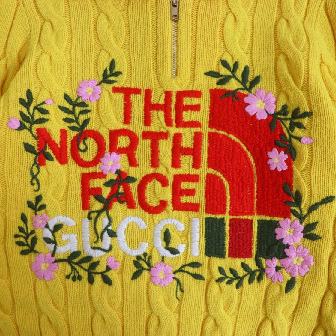 未使用品□22SS グッチ×ザ・ノースフェイス 671687 ロゴ刺繍 ハーフ  