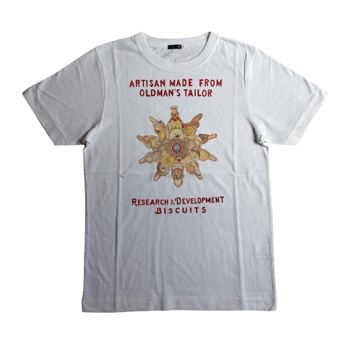 R&D.M.Co-/OLDMAN'S TAILOR オールドマンズテーラー Men's BISCUIT T SHIRT white #8325 size L
