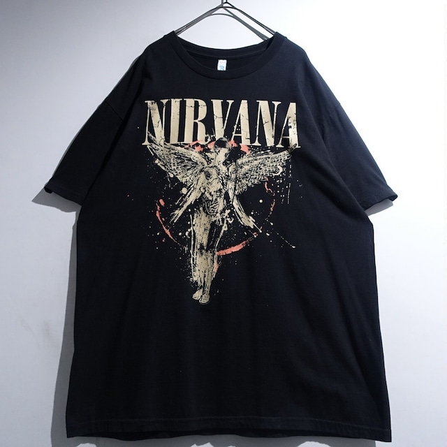 "NIRVANA" Black Print Design Band T-Shirt