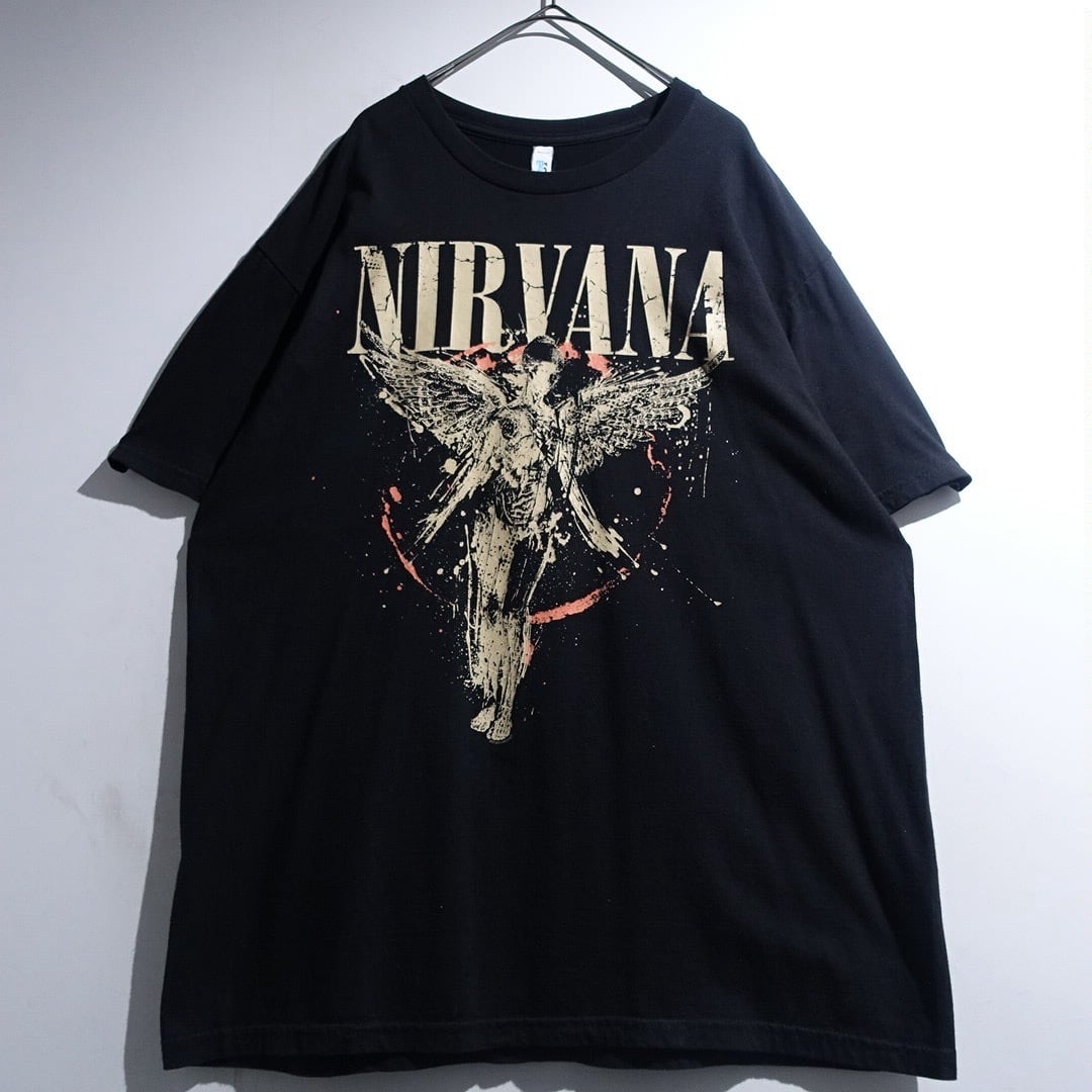 "NIRVANA" Black Print Design Band T-Shirt