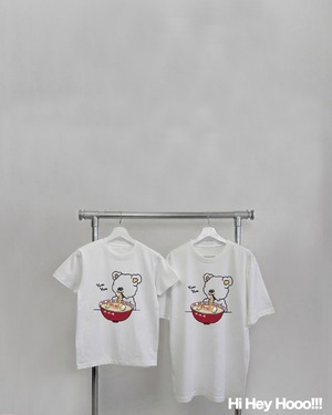 【Yum! Yum! ラーメン大好き！】Hoooさん フリンジ刺繍 ラーメンTシャツ