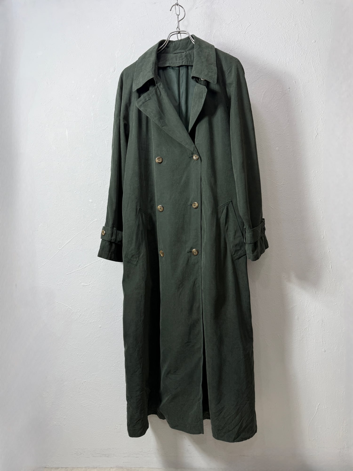 90’s Eur Suede like Double-Breasted long Coat