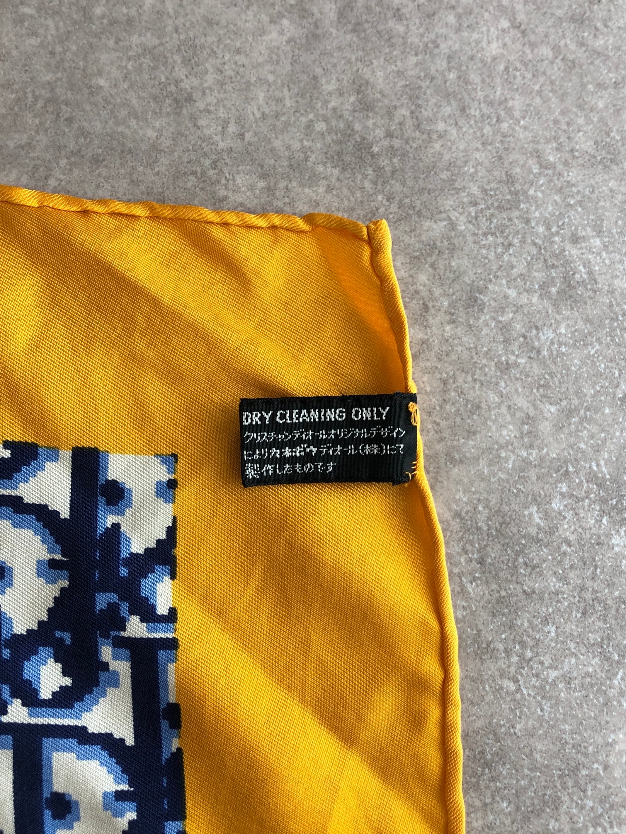 Christian Dior クリスチャン ディオール スカーフ オレンジ×ネイビー