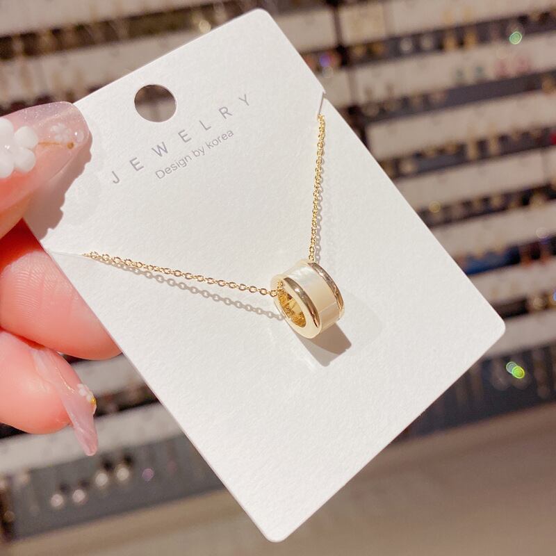 韓国語バージョンの気質人格シェルローラー小さなウエストネックレス調節可能な長さの毎日の野生の日本と韓国の鎖骨チェーン女性 怡糯实力专营店 ビーズと天然石のちこ工房