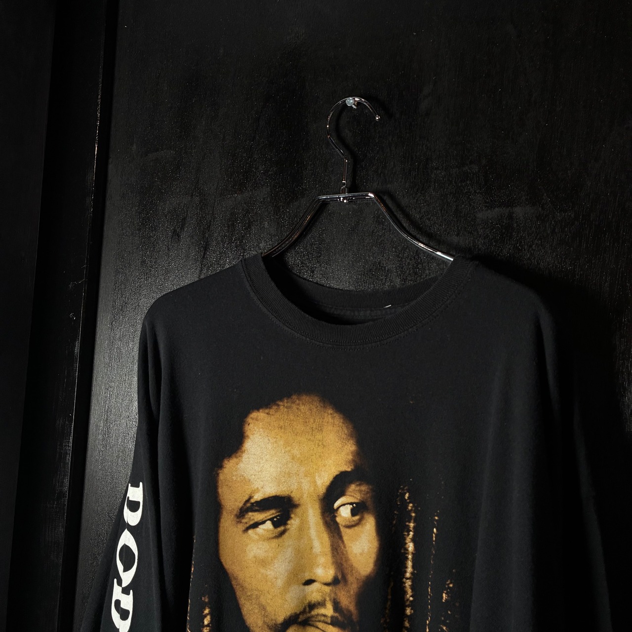 ZION BOB MARLEY ロンTee ボブマーリー　袖プリント　黒　フォトプリント　XL