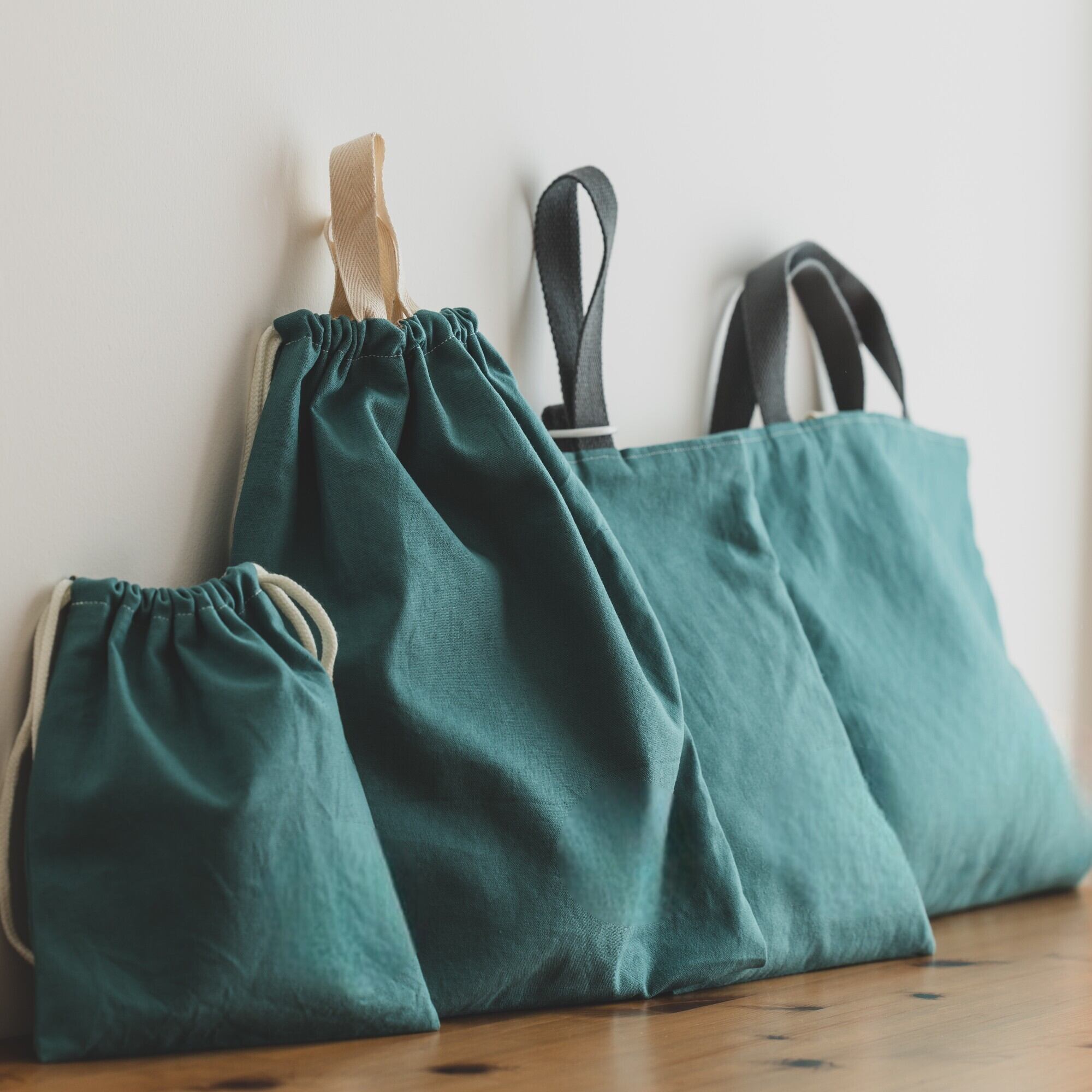 入園入学セット 4点 ブルーグリーン 緑 リバティ イニシャル