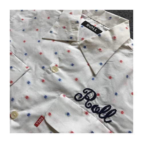 【SALE 50%OFF!!!】ROLL : Dot柄刺繍 One-Up shirt