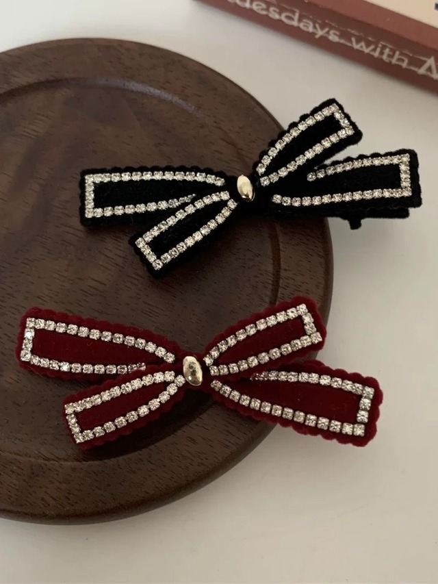 rhinestone ribbon hair clip