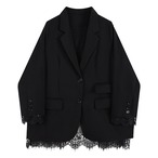 lace hem tailored jacket / l0853