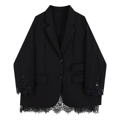 lace hem tailored jacket / l0853