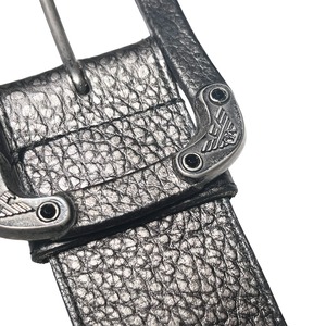 EMPORIO ARMANI leather belt set with rhinestone