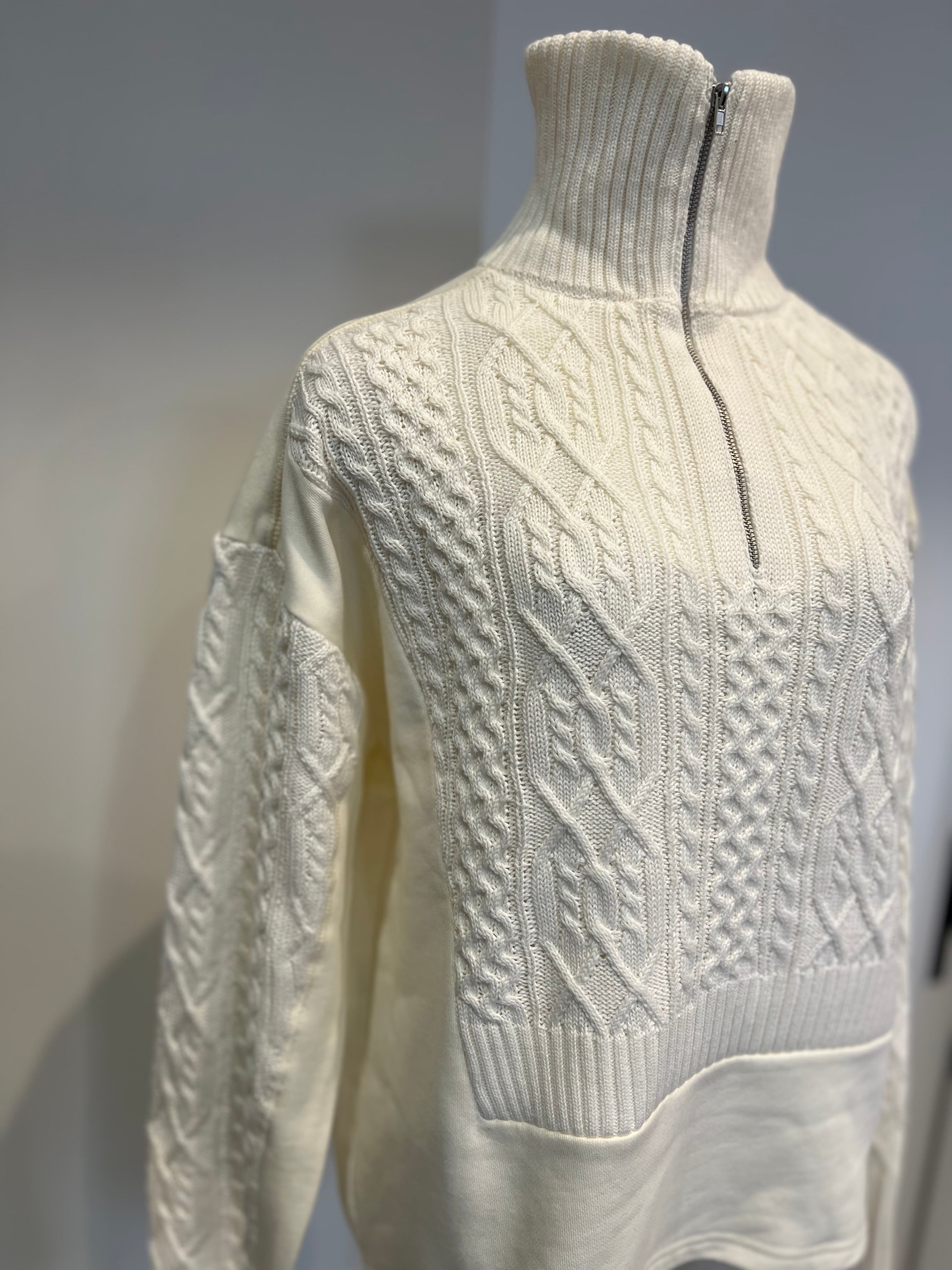 【SELECT】スウェット×ニット　ハーフZIP プルオーバー