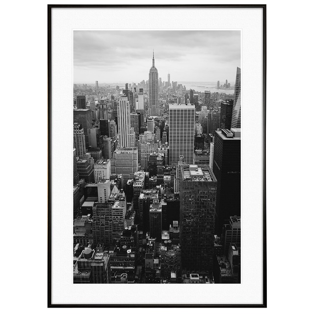 アメリカ写真 ニューヨーク エンパイア・ステート・ビルディングインテリア モノクロアートポスター額装 AS0125