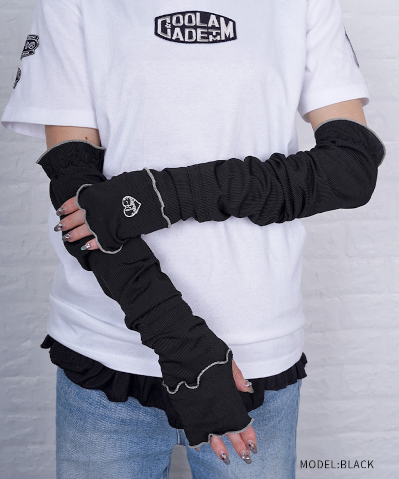 【直営限定ITEM】バイカラーメロウアームカバー (BLACK) CQ-49505H
