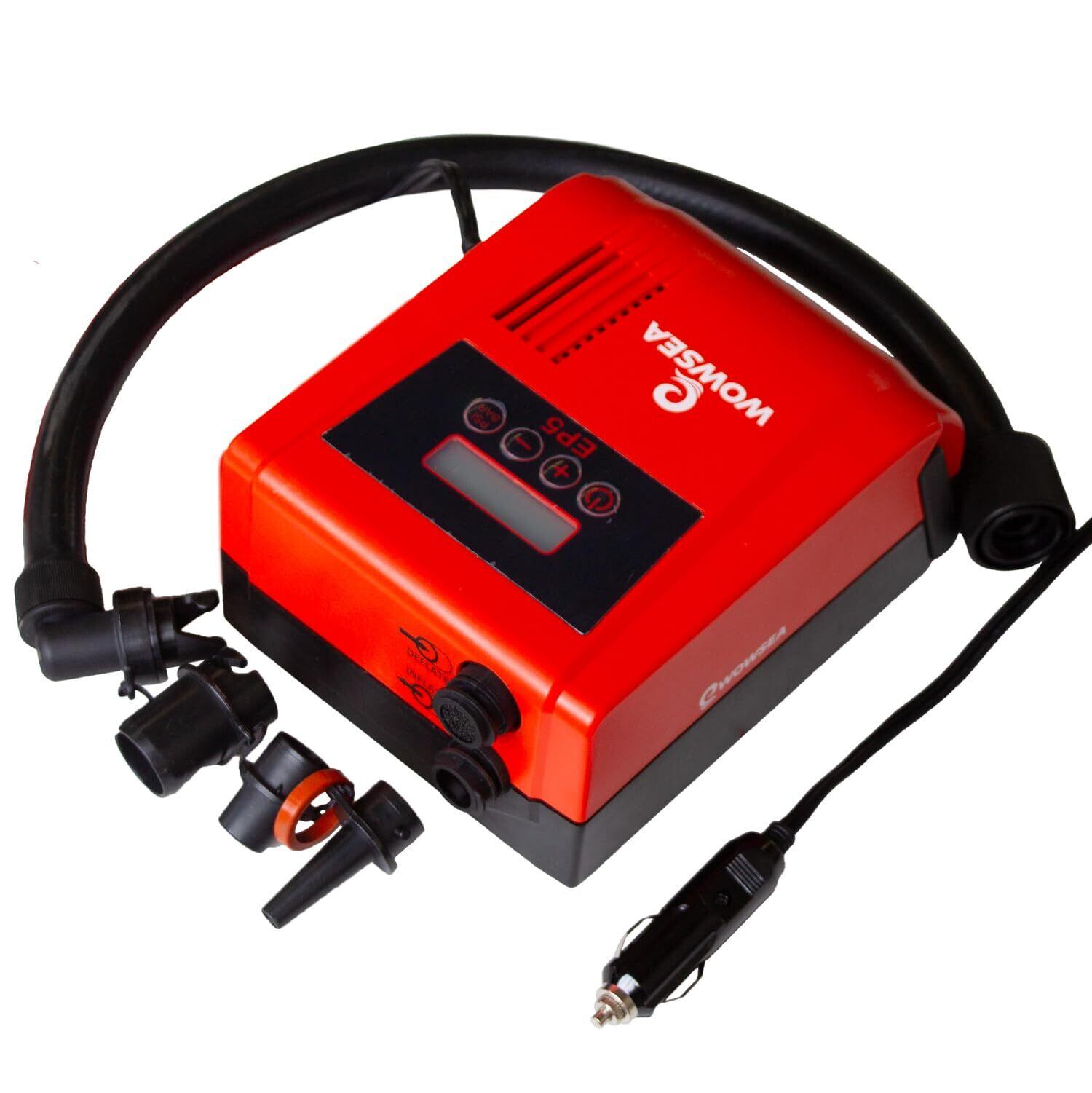 新着商品】WOWSEA SUP用 電動エアーポンプ 12V給電 16psiまで 電動空気