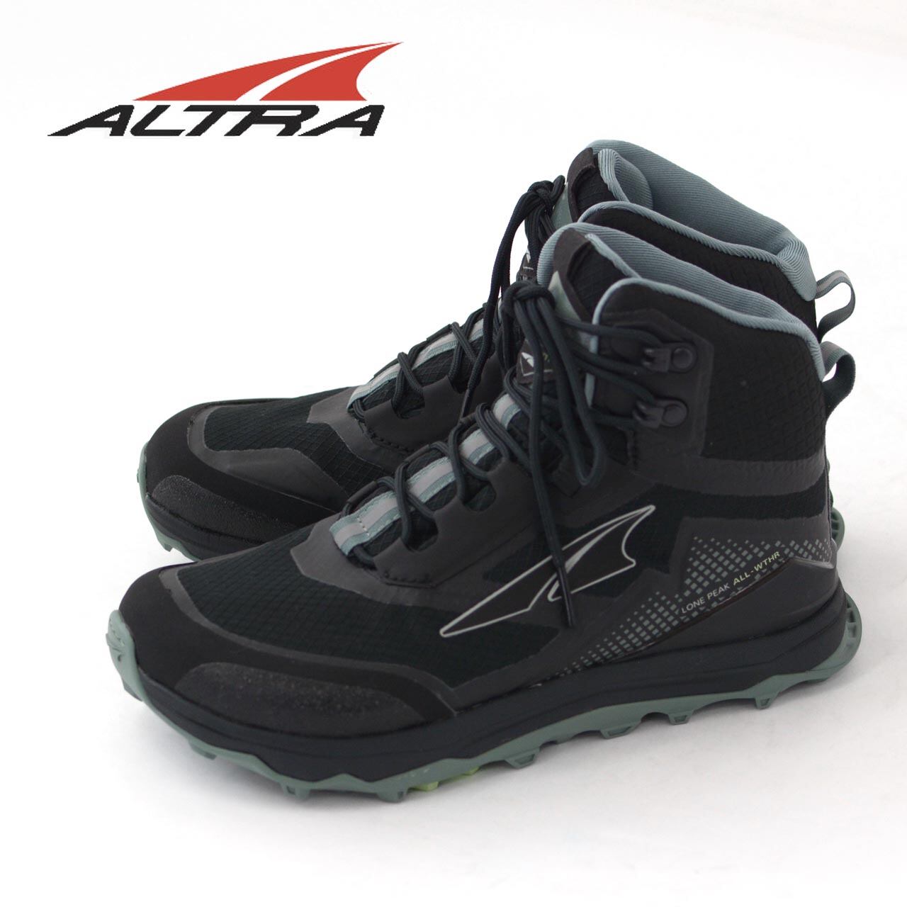 MENs 29.0cm  アルトラ ローンピーク オールウェザー ミッド Lone Peak ALL-WTHR Mid eVent 防水 トレッキングシューズ ファストパッキング ALTRA AL0A4VQH ブラック系