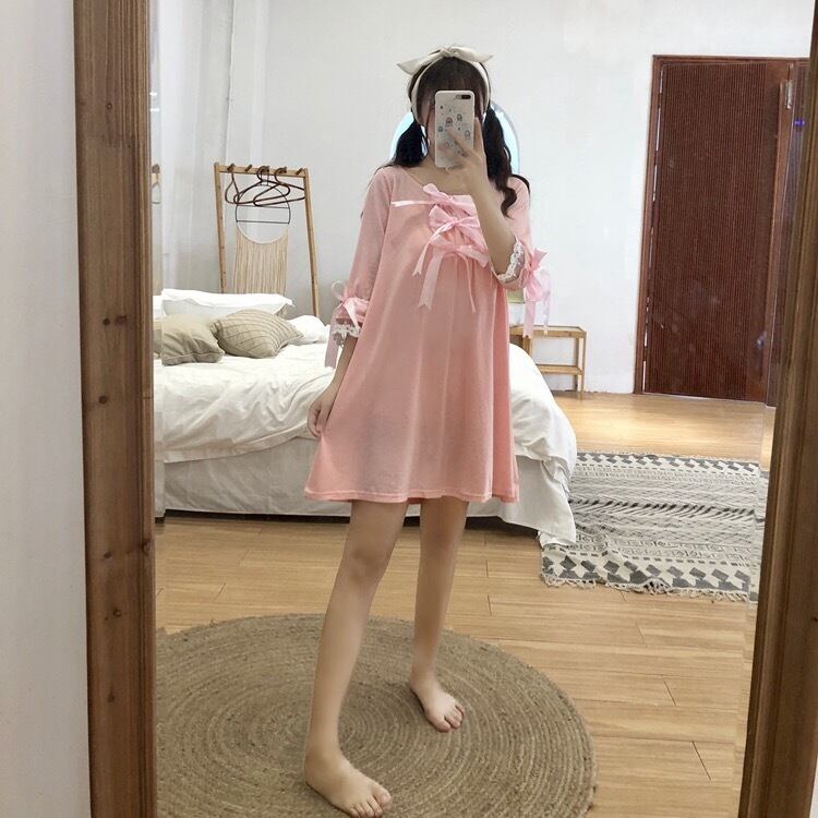 パジャマ ルームウェア ピンク リボン 可愛い ガーリー ラフ