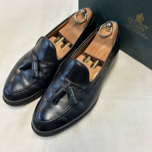 CROCKETT&JONES "CAVENDISH 3" BLACK TASSEL LOAFER《8 E》