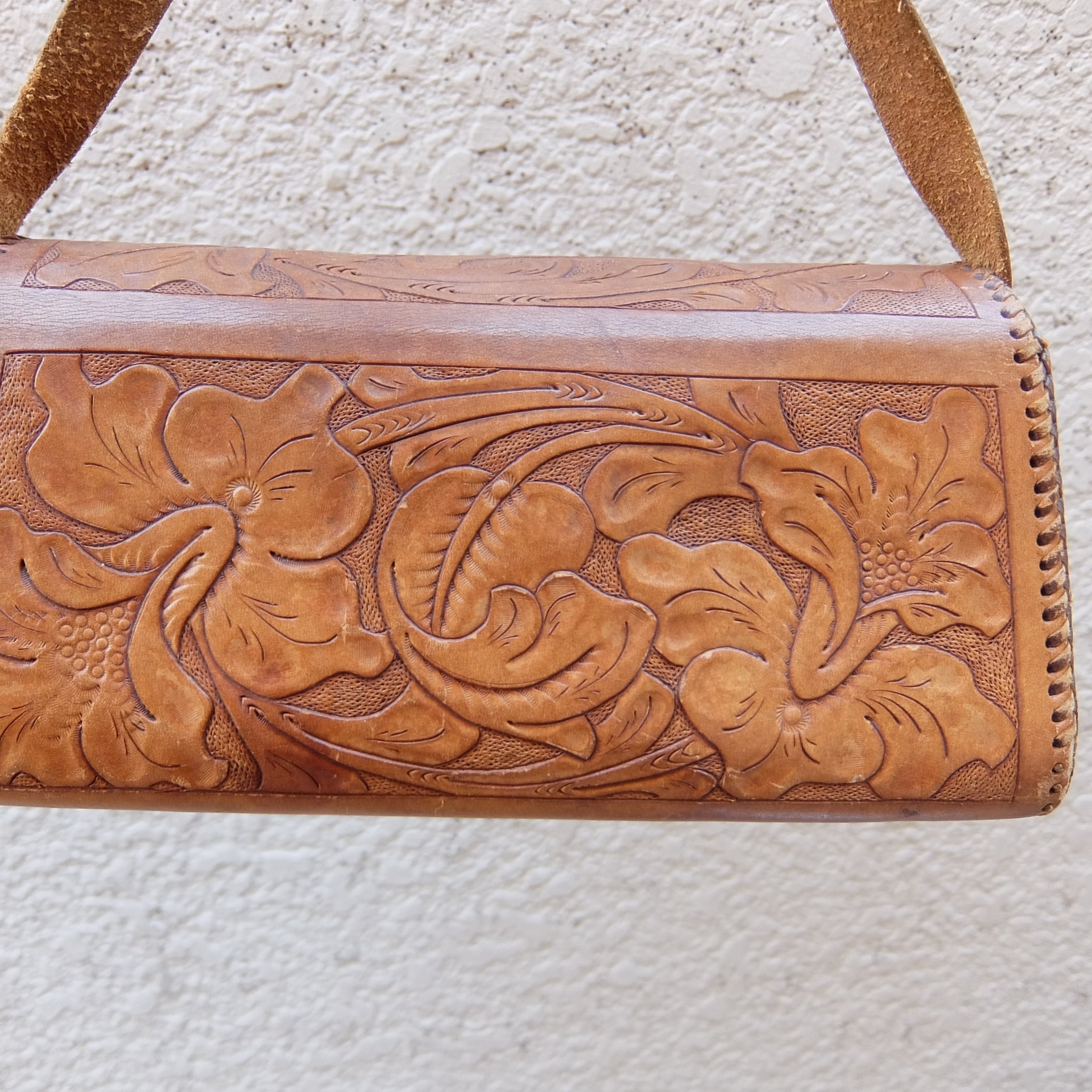 Mexican hand tooled leather bag／メキシコ 型押し レザー バッグ