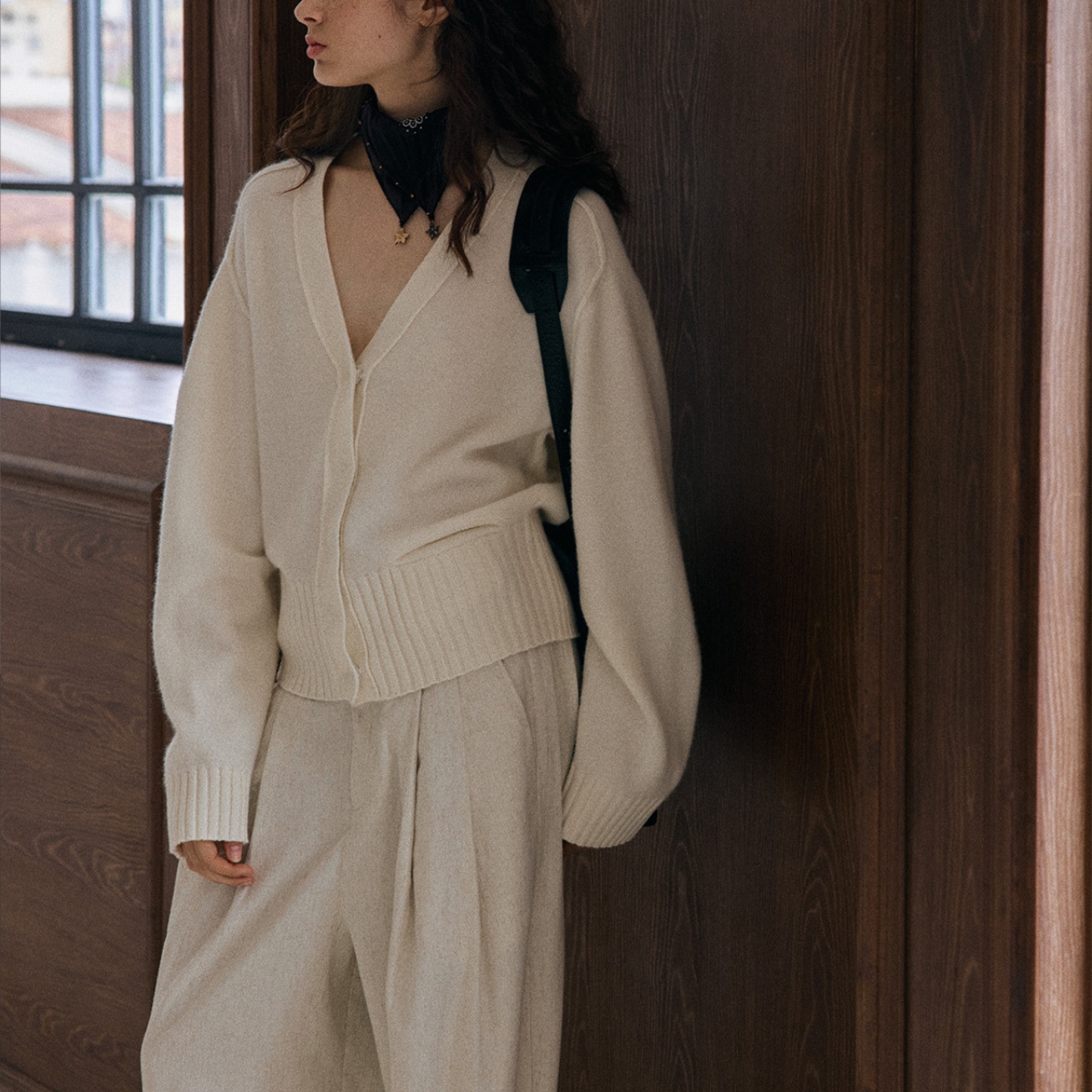 V-neck Ribbed Knit Cardigan【4color】 T3658