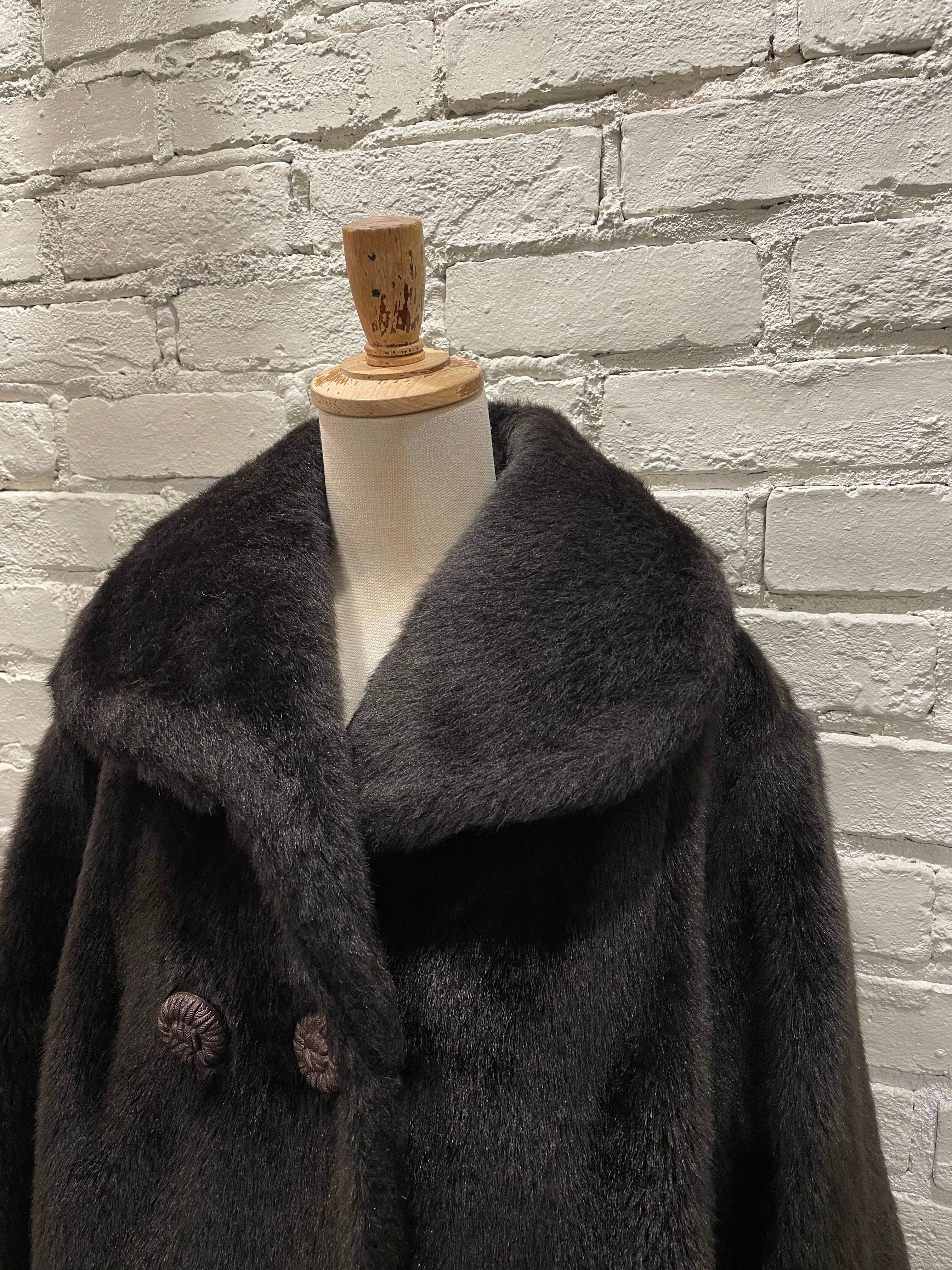 vintage フェイクファーコート 