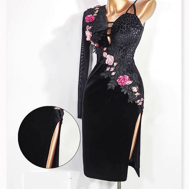 ロッサ・ノクターン ワンショルダーベロアドレス　ds0793