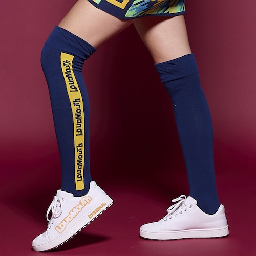 【LOUDMOUTH】レディース ニーハイソックス ネイビー 日本製