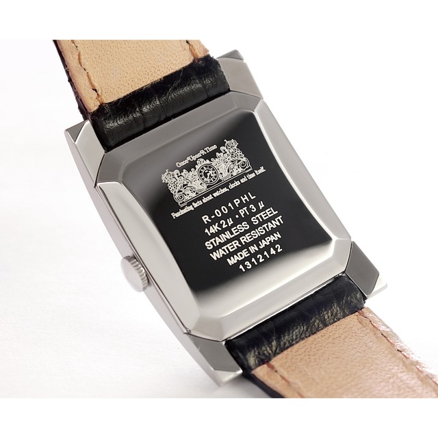 レクタンギュラー｜プラチナホーニングレザー（ブラック）