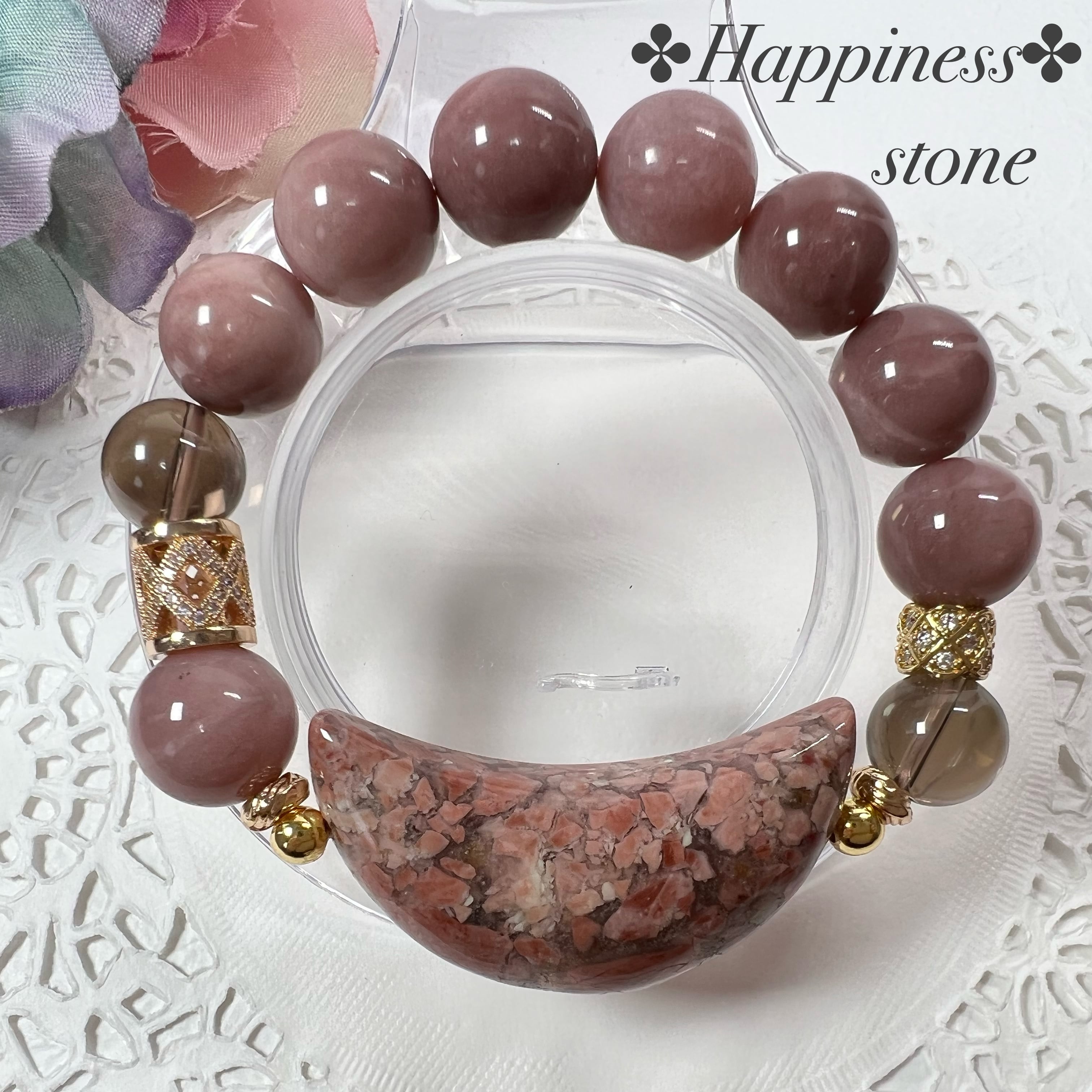 【アラシャン瑪瑙 月ブレスレット☾·̩͙⋆】♥送料無料♥天然石 パワーストーン