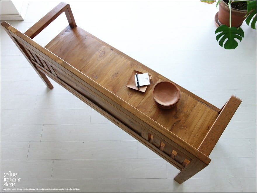 総無垢材 チークヴィンテージソファ 長椅子 3人掛け ベンチ トリプル