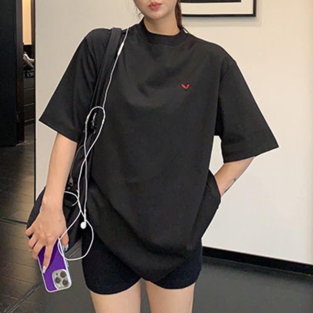 one point heart short sleeve tee　ワンポイントハート半袖ティー　J2056