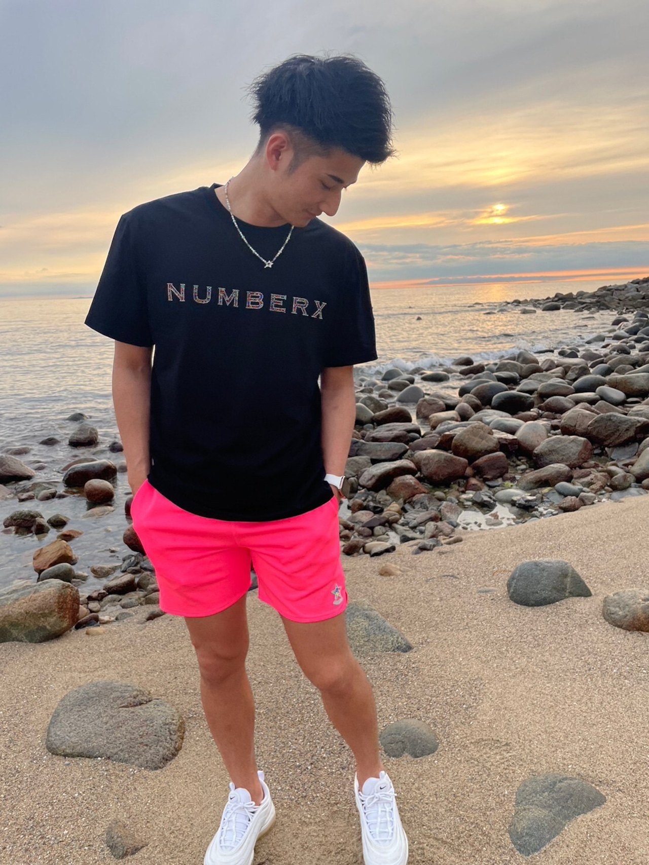 NUMBERX ラインストーンNUMBERXロゴ (半袖T-shirt) "BLACK"