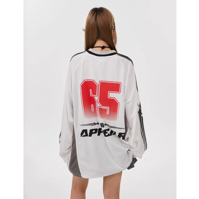 モトクロスミックスVネックロングスリーブTシャツ 3col   R02115