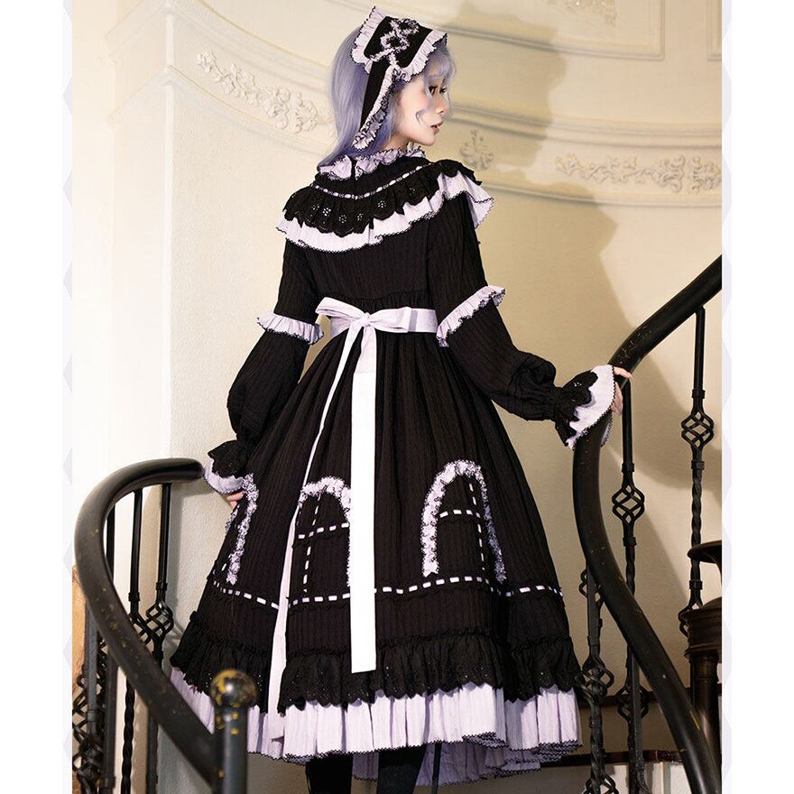 【まとめ買い専用ページ】オリジナル ゴスロリ ドレス ハンドメイド 予約商品 納期45日】ゴスロリ 魔女ドレス ヘッドドレス 三角帽付き 6点