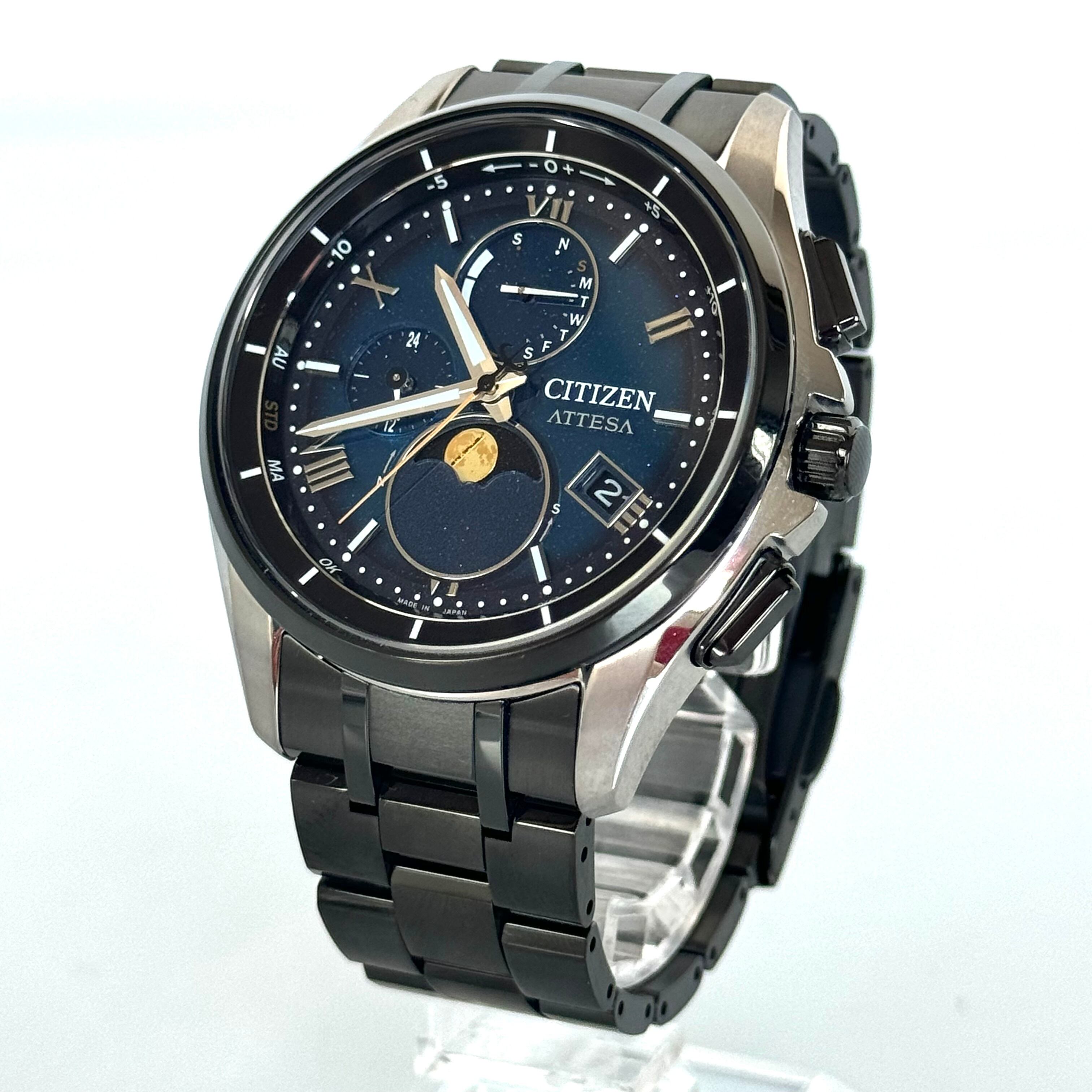 極美品 CITIZEN シチズン アテッサ ホワイト シルバー ソーラー メンズ  