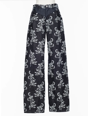 【FETICO】LACE JACQUARD DENIM STRAIGHT JEANS