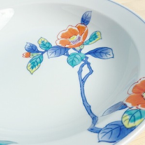 有田焼　山茶花　深皿（大） 6-028